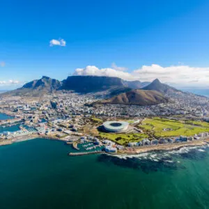 Aerial View Of Cape Town, South Africa, On A Sunny Afternoon, Taken During A Helicopter Tour