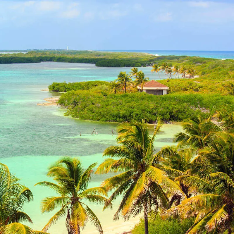 Panorama Of Isla Contoy, On The Mayan Riviera, Quintana Roo, Mexico