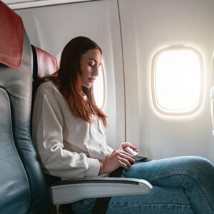 Woman on Airplane
