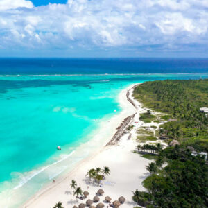 Aerial View Of Punta Maroma In The Mexican Caribbean, Riviera Maya, Mexico