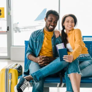 Couple at airport