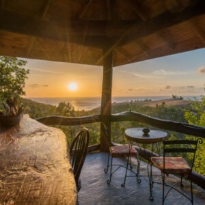 the view from a treehouse in the hills of Dominica