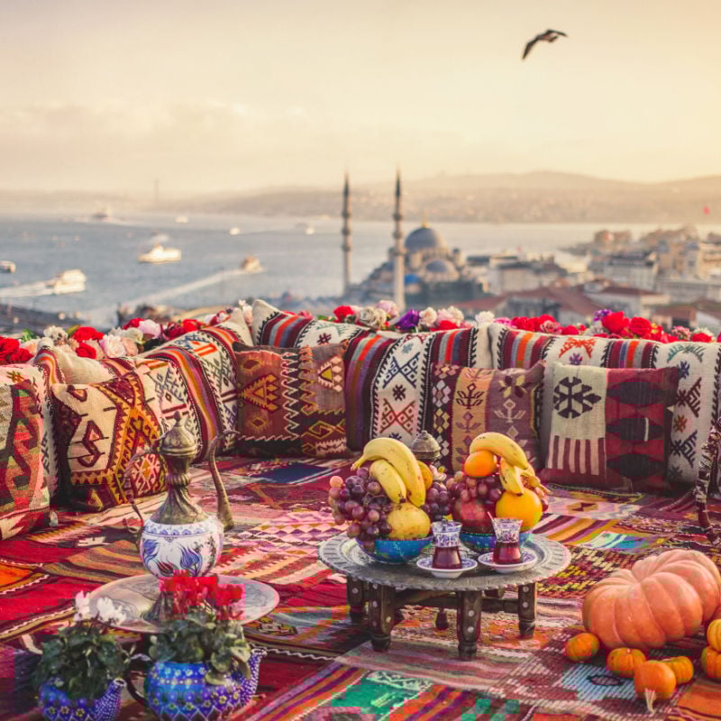 View over Istanbul with typical Turkish hospitality