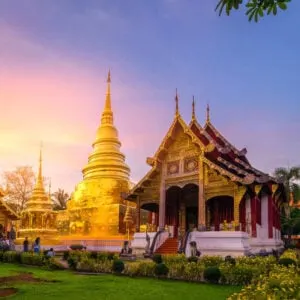 Wat Phra Singh Temple In Chiang Mai, A City In Northern Thailand, Southeast Asia