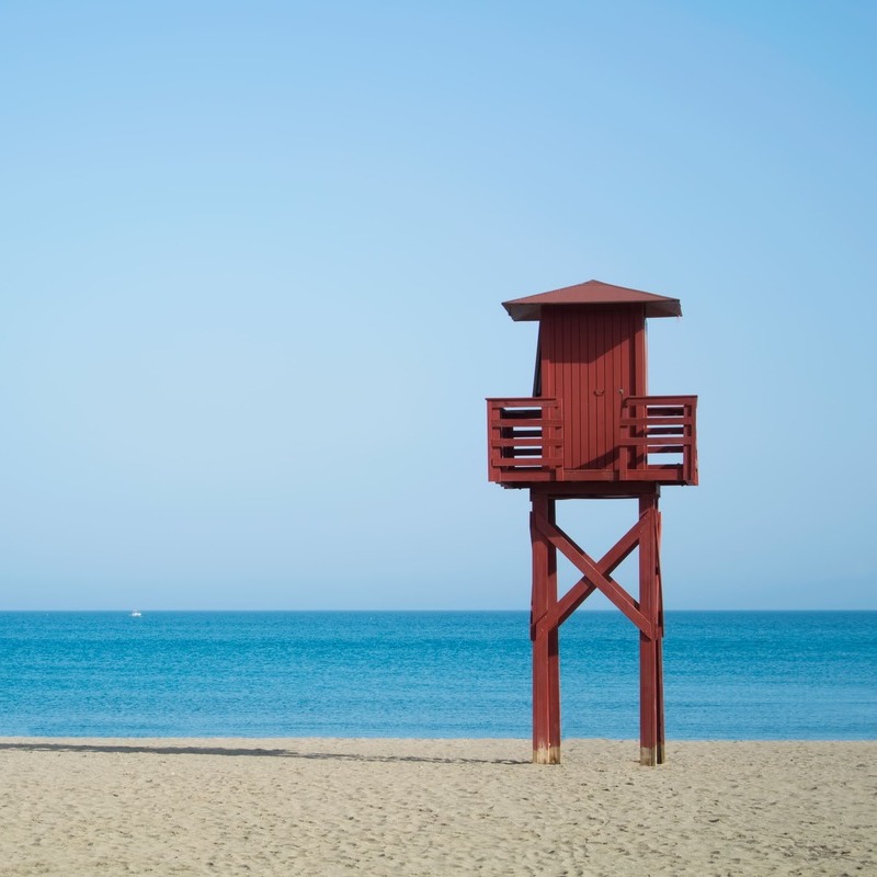 Wooden Lifeguard On A Sandy Beach In Narbonne, Occitanie Region Of France, On The Mediterranean Sea