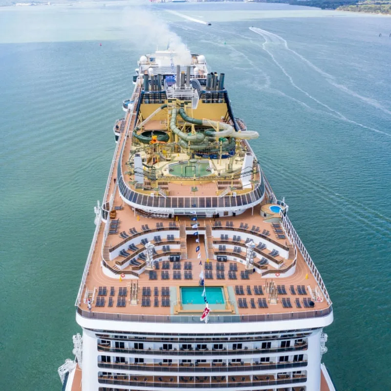 an arial view of the deck of MSC Meraviglia