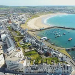 Aerial View Of Portrush, A Seaside Resort Town In Northern Ireland, United Kingdom