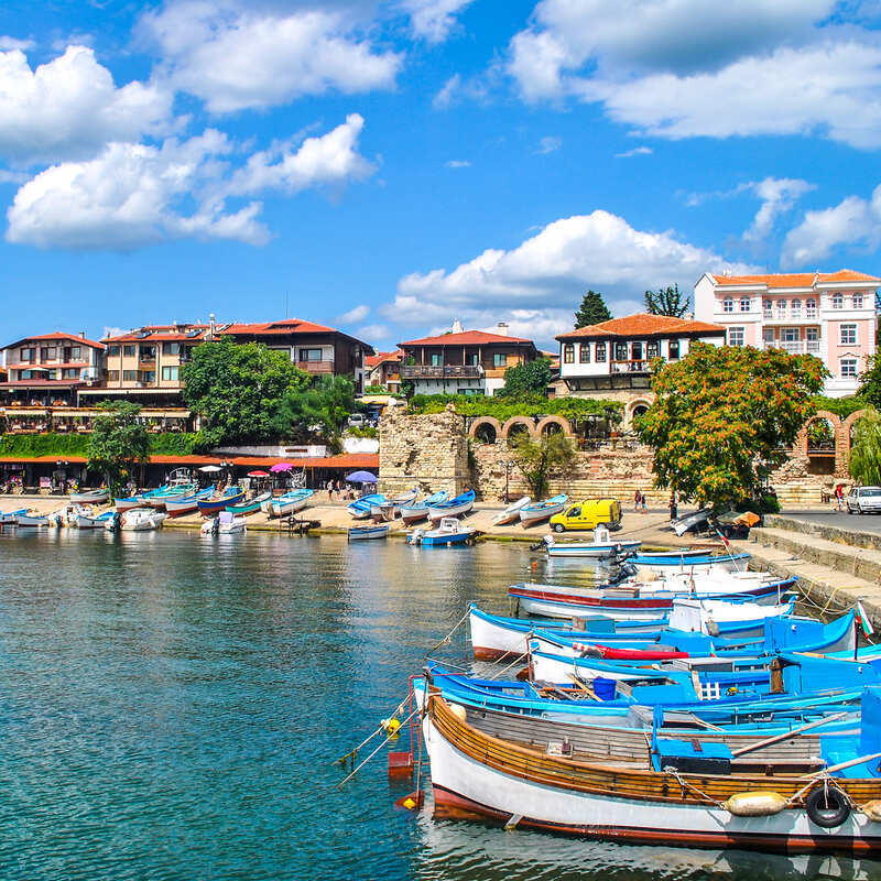 Harbor in Nessebar, an ancient Greco-Roman city on a promontory on the Black Sea, off the coast of Bulgaria, southeastern Europe