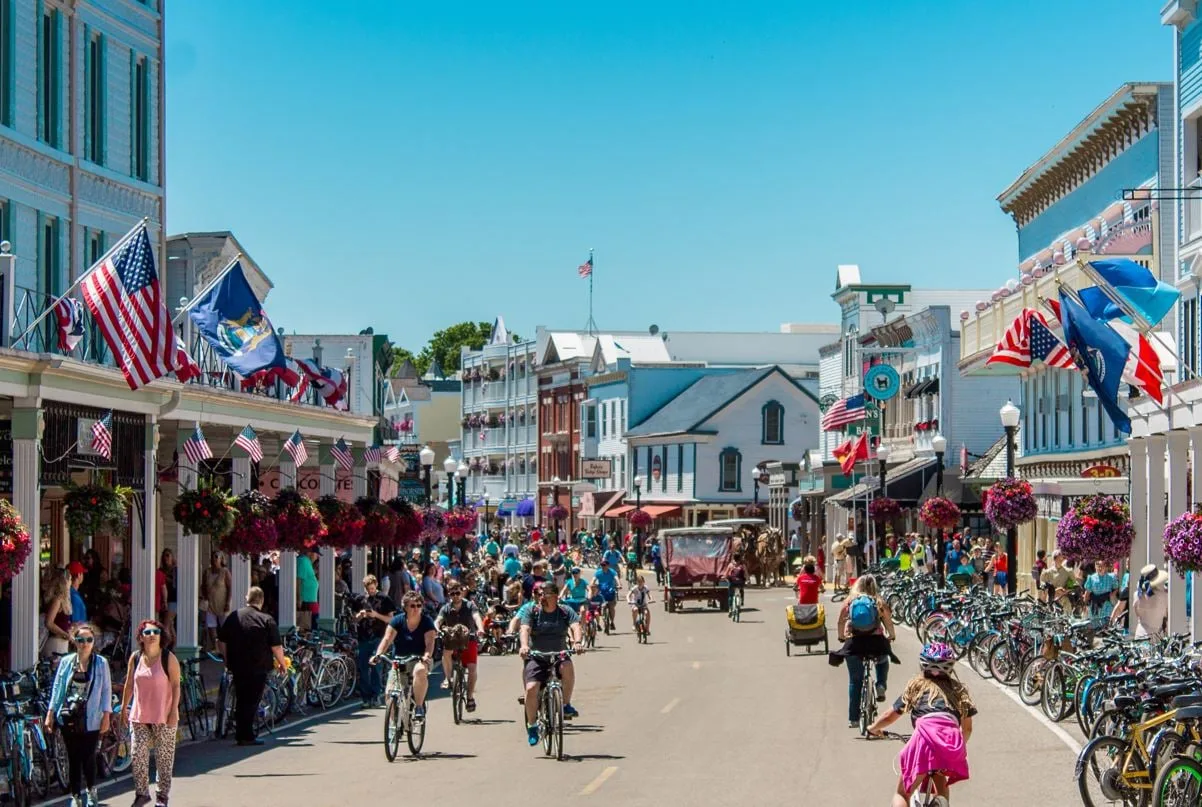 Mackinac island on a busy day