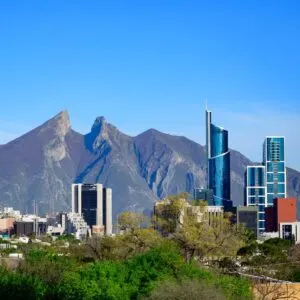 Skyline of the beautiful city of Monterrey inMexico on a sunny day