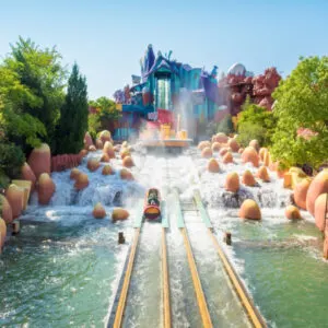 The Dudley Do-Right Ripsaw Falls ride at Universal Studios Islands of Adventure theme par