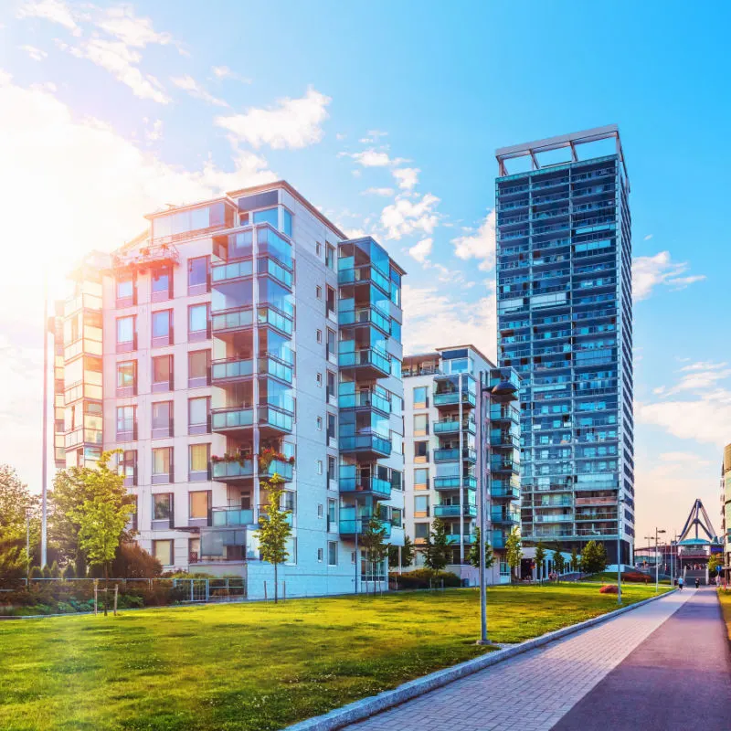 An example of modern architecture in Helsinki, Finland