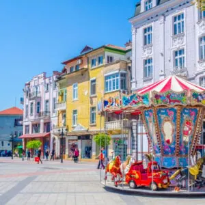 Plovdiv Bulgaria bright colored city center