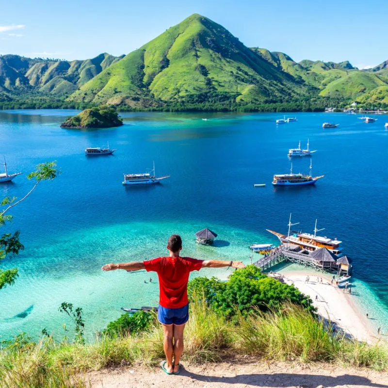 tourist at komodo national park