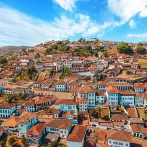 Aerial View Of Serro, Diamantina, A Colonial Town In The Inland State Of Minas Gerais, South America, Latin America
