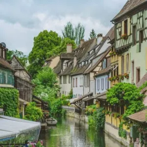 Old typical european town of Mulhouse in France
