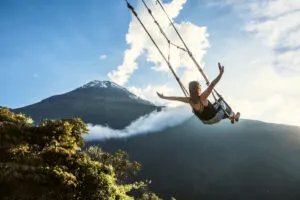 Woman on Swing in Ecuador