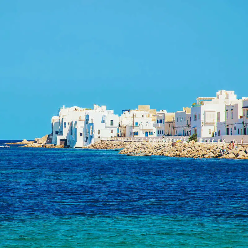 Whitewashed On The Mediterranean Coast Of Tunisia, A Country In North Africa, Maghreb Region