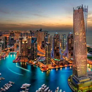 Aerial View Of The Dubai Marina, Dubai, United Arab Emirates