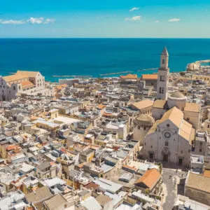 Aerial View Of The Historical Center Of Bari, A City In Puglia, On The Adriatic Coast Of Italy, Mediterranean Europe