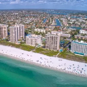 Aerial view of beach in florida