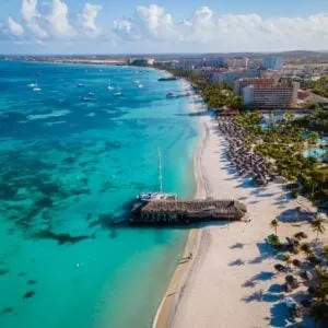 An Aerial View of Aruba's Palm Beach