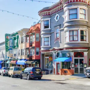 Cars parked in North Beach San Francisco