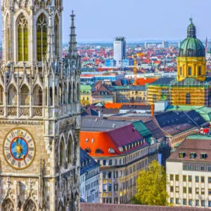 Munich, Germany, Bavaria. Marienplatz town hall architecture