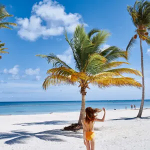 Woman on a beach in the Dominican Republic