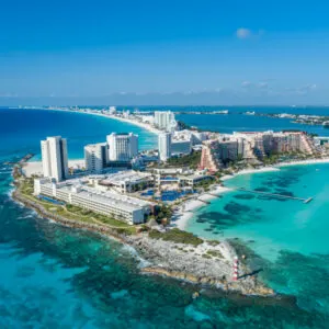 aerial view of Cancun