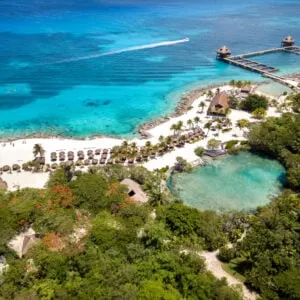 Aerial View Of A Cozumel Beach Resort, Mexican Caribbean, Mexico