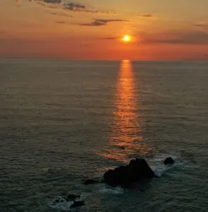 sunset over the ocean
