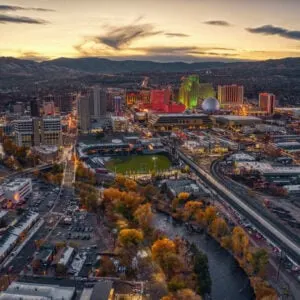 Aerial View Of Reno During The Fall, Nevada, United States