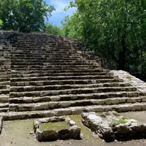 Oxtankah Mayan ruins in Chetumal, Mexico