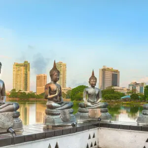 Seema Malaka temple on Beira Lake. Colombo, Sri Lanka.