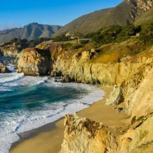 beach with cliffs