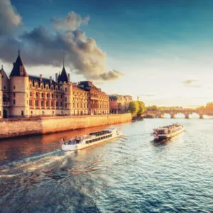pont neuf and the river seine in paris france
