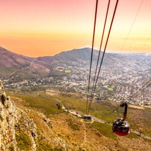 table mountain cable way in cape town, south africa