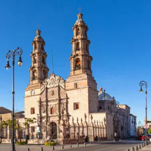 Colonial Cathedral In Aguascalientes, A City In The Bajio Region Of North Central Mexico, Latin America