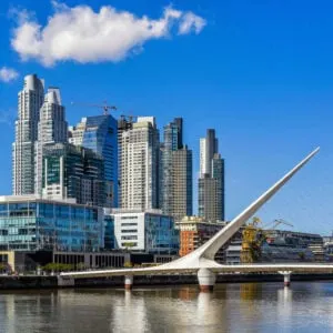Modern Waterfront Of Puerto Madero, A Developed District Of Buenos Aires, Argentina, South America