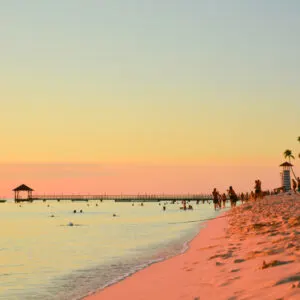 sunset at a beach in Santo Domingo, Dominican Republic