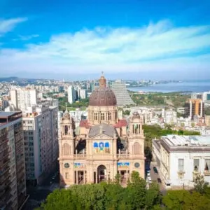 Aerial View Of The Colonial District Of Porto Alegre, A Historic City In Southern Brazil, South America