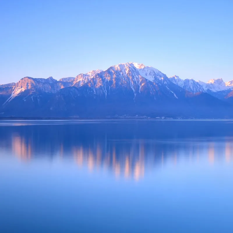 Alps on lake Geneva, Switzerland