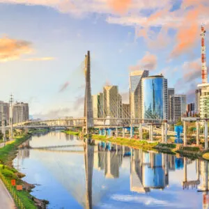 Octavio Frias de Oliveira Bridge in Sao Paulo Brazil South America