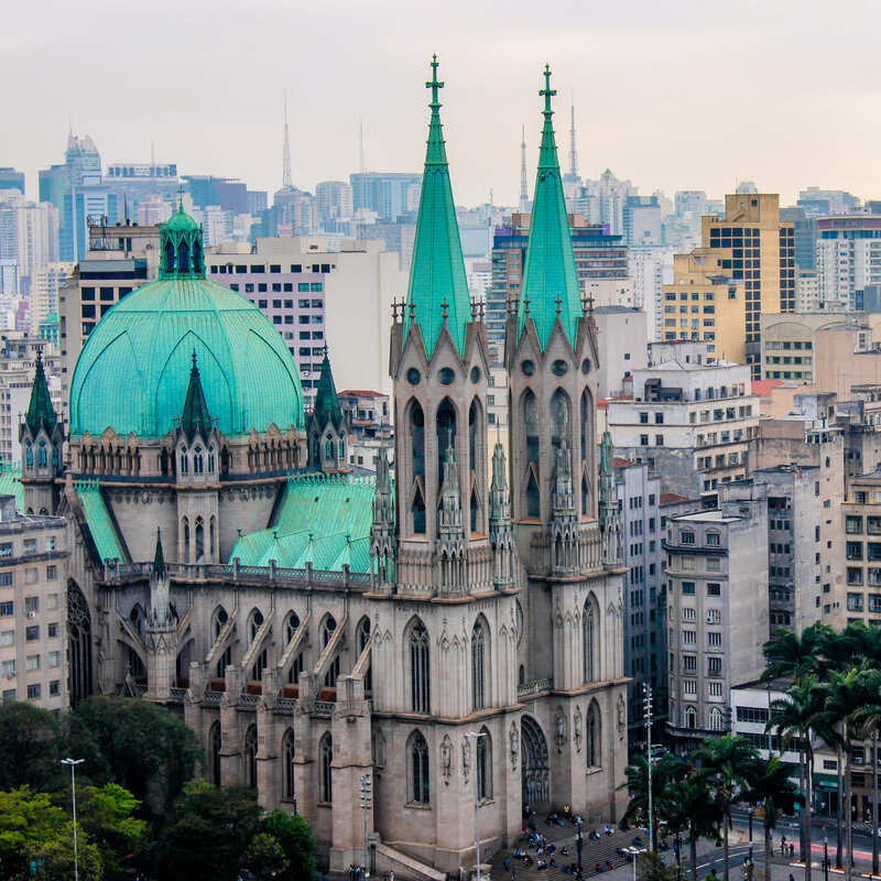 Se De Sao Paulo, A Major Catholic Cathedral In The Largest City Of Brazil, South America
