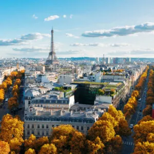 aerial view of Paris