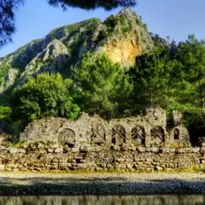 the olympos ruins in antalya in turkey
