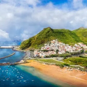 Aerial View Of Las Teresitas Beach, Tenerife, Canary Islands, Spain