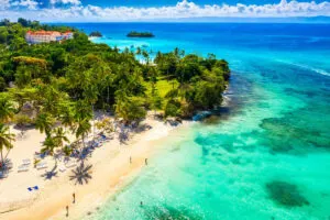 Aerial View Of Samana Peninsula, The Dominican Republic, Caribbean Sea