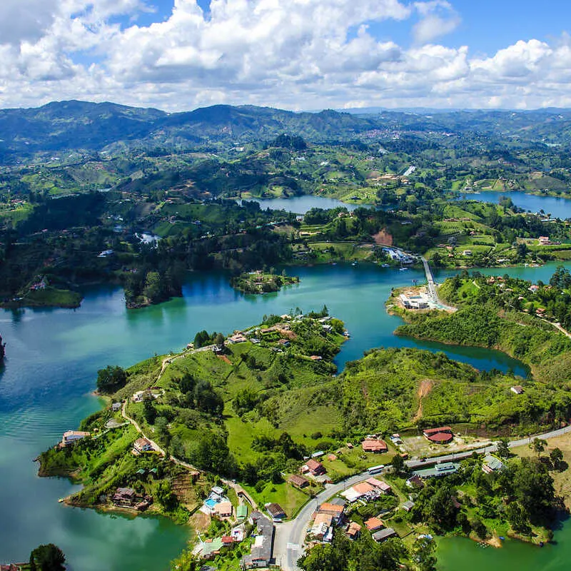 Aerial View Of The Guatape Lake Region, Colombia, South America